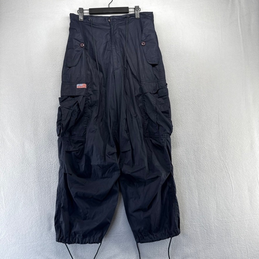 Vintage UFO Pants Men's XS 30x29 Blue Navy Cargo Parachute Paratrooper Rave 90s